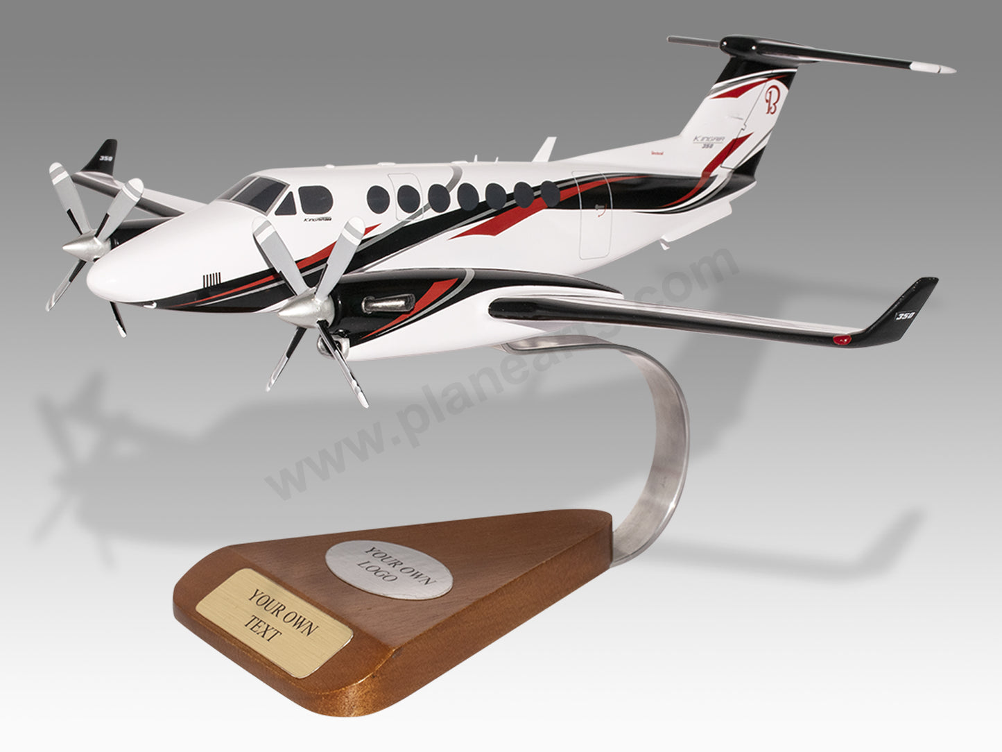 Beechcraft King Air 350 350i Handmade Solid Kiln Dried Mahogany Wood Display Replica Scale Airplane Model