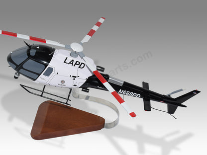 Aerospatiale AS350B3E Los Angeles Police LAPD Solid Mahogany Wood Handmade Display Model