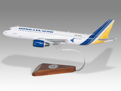 Airbus A320 Donbassaero Handmade Solid Kiln Dried Mahogany Wood Display Replica Scale Model (MODEL IN STOCK)