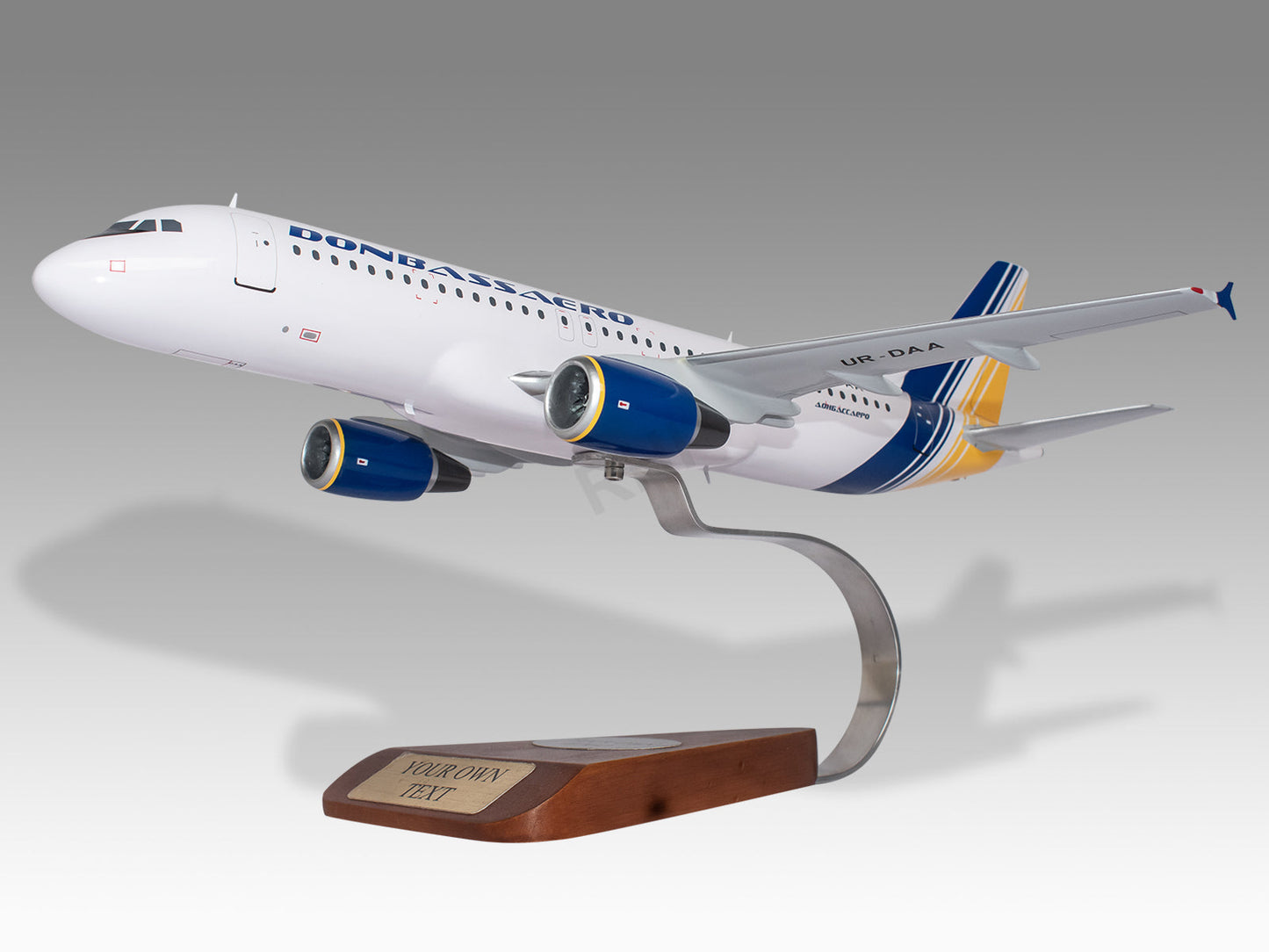 Airbus A320 Donbassaero Handmade Solid Kiln Dried Mahogany Wood Display Replica Scale Model (MODEL IN STOCK)
