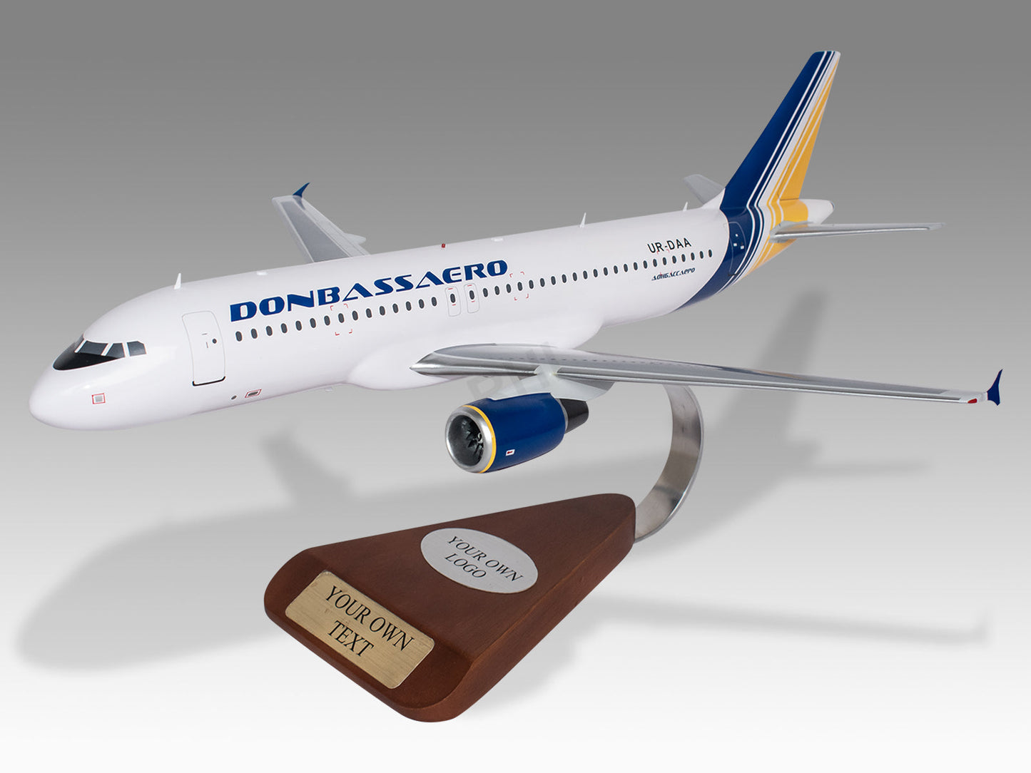 Airbus A320 Donbassaero Handmade Solid Kiln Dried Mahogany Wood Display Replica Scale Model (MODEL IN STOCK)