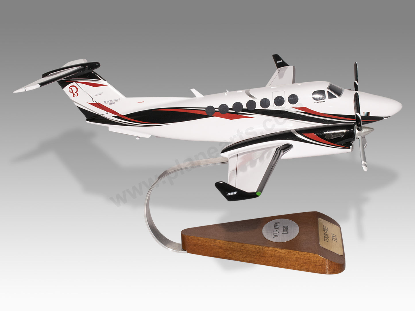 Beechcraft King Air 350 350i Handmade Solid Kiln Dried Mahogany Wood Display Replica Scale Airplane Model