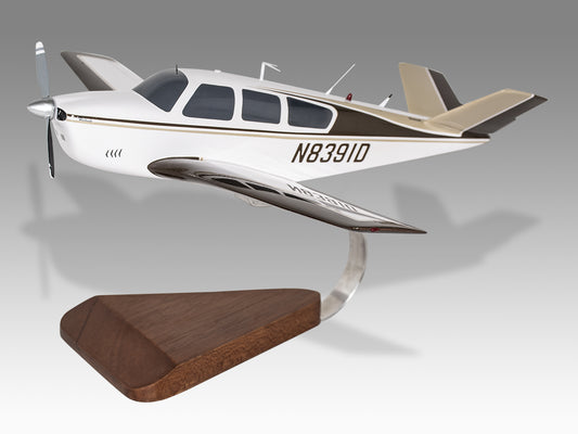Beechcraft J35 Bonanza Handmade Solid Kiln Dried Mahogany Wood Display Replica Scale Model